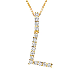 MOISSANITE ALPHABET INITIAL NAME LETTER PENDANT IN STERLING SILVER - Image 43
