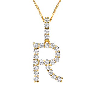 MOISSANITE ALPHABET INITIAL NAME LETTER PENDANT IN STERLING SILVER - Image 49