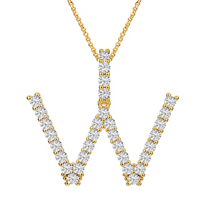 MOISSANITE ALPHABET INITIAL NAME LETTER PENDANT IN STERLING SILVER - Image 54