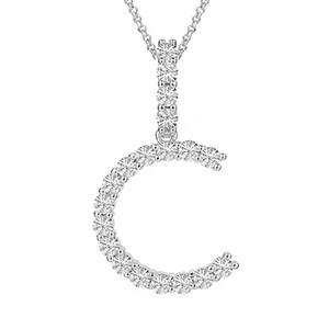 MOISSANITE ALPHABET INITIAL NAME LETTER PENDANT IN STERLING SILVER - Image 8