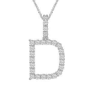 MOISSANITE ALPHABET INITIAL NAME LETTER PENDANT IN STERLING SILVER - Image 9