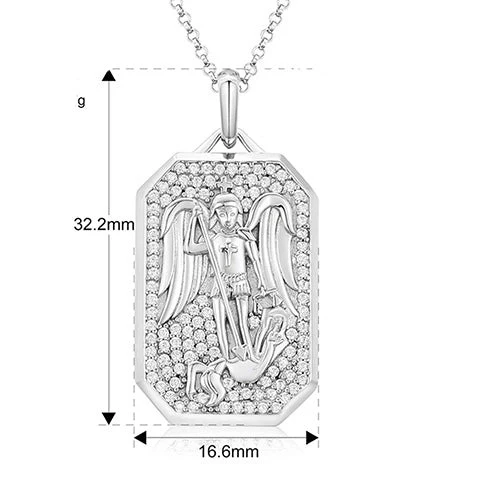 MOISSANITE ANGELS AND DEMONS TAG PENDANT IN STERLING SILVER - Image 5