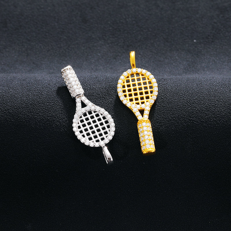 MOISSANITE BADMINTON PENDANT NECKLACE IN STERLING SILVER - Image 2