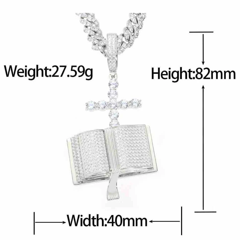 MOISSANITE BIBLE CROSS PENDANT IN STERLING SILVER - Image 6