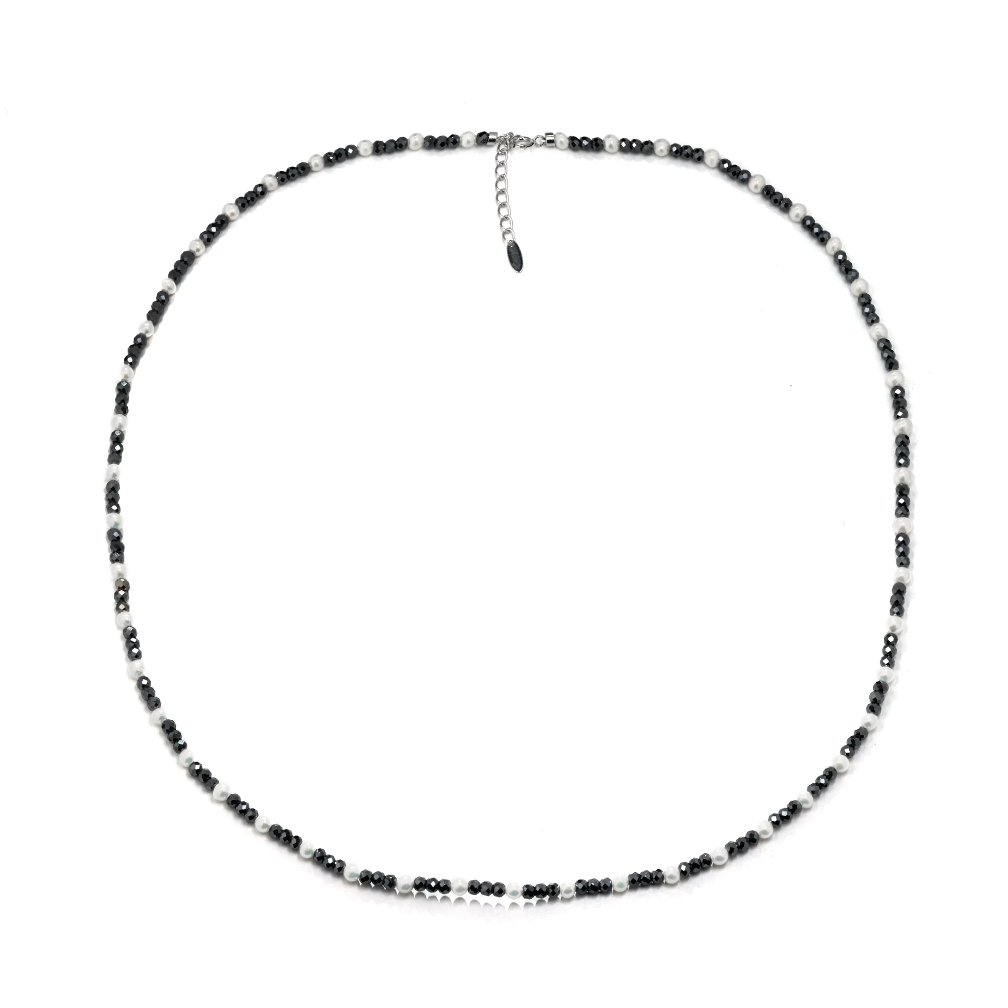 MOISSANITE BLACK BEADS NECKLACE CHAIN IN STERLING SILVER - Image 13