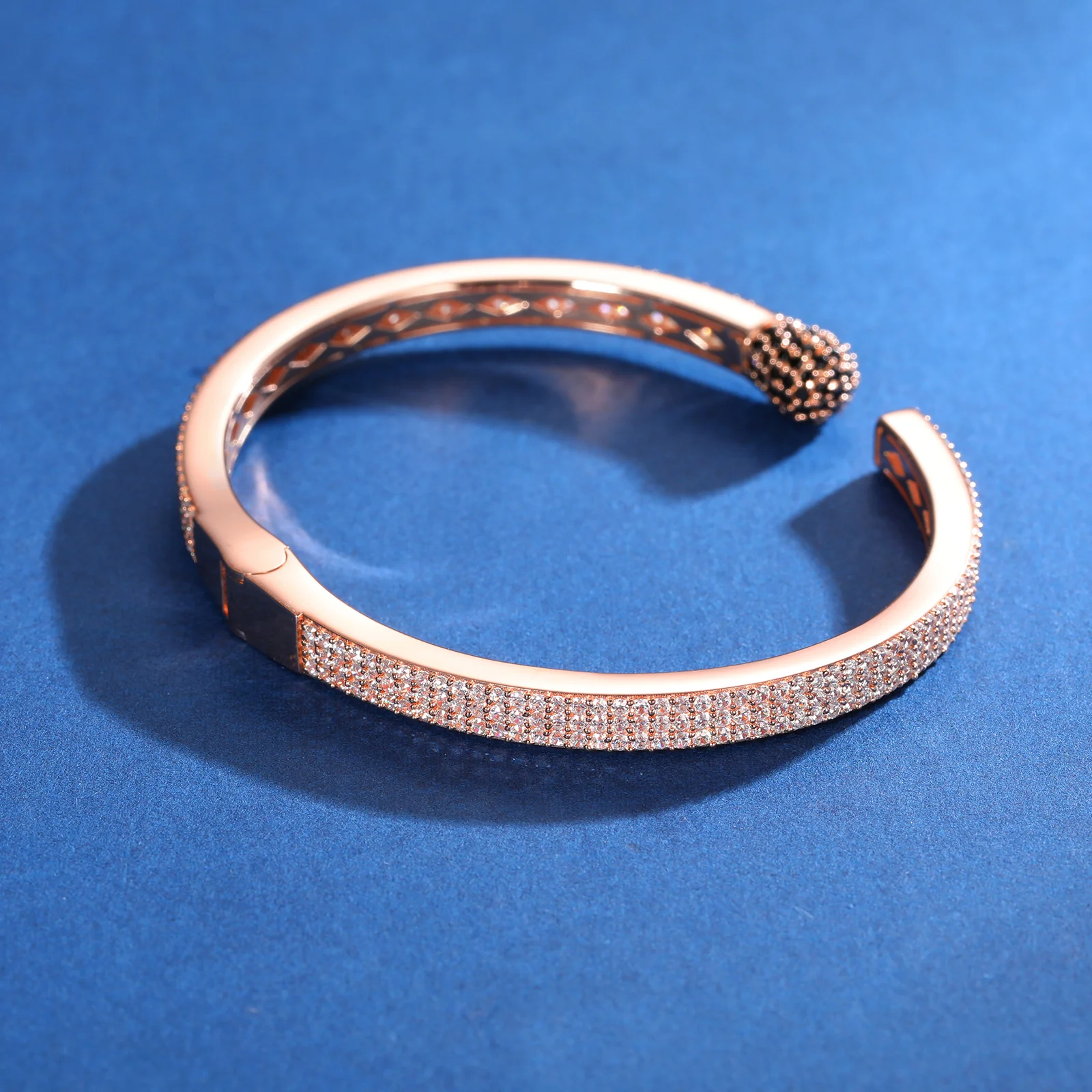 MOISSANITE BLACK FLAME CUFF BANGLE BRACELET IN STERLING SILVER - Image 3