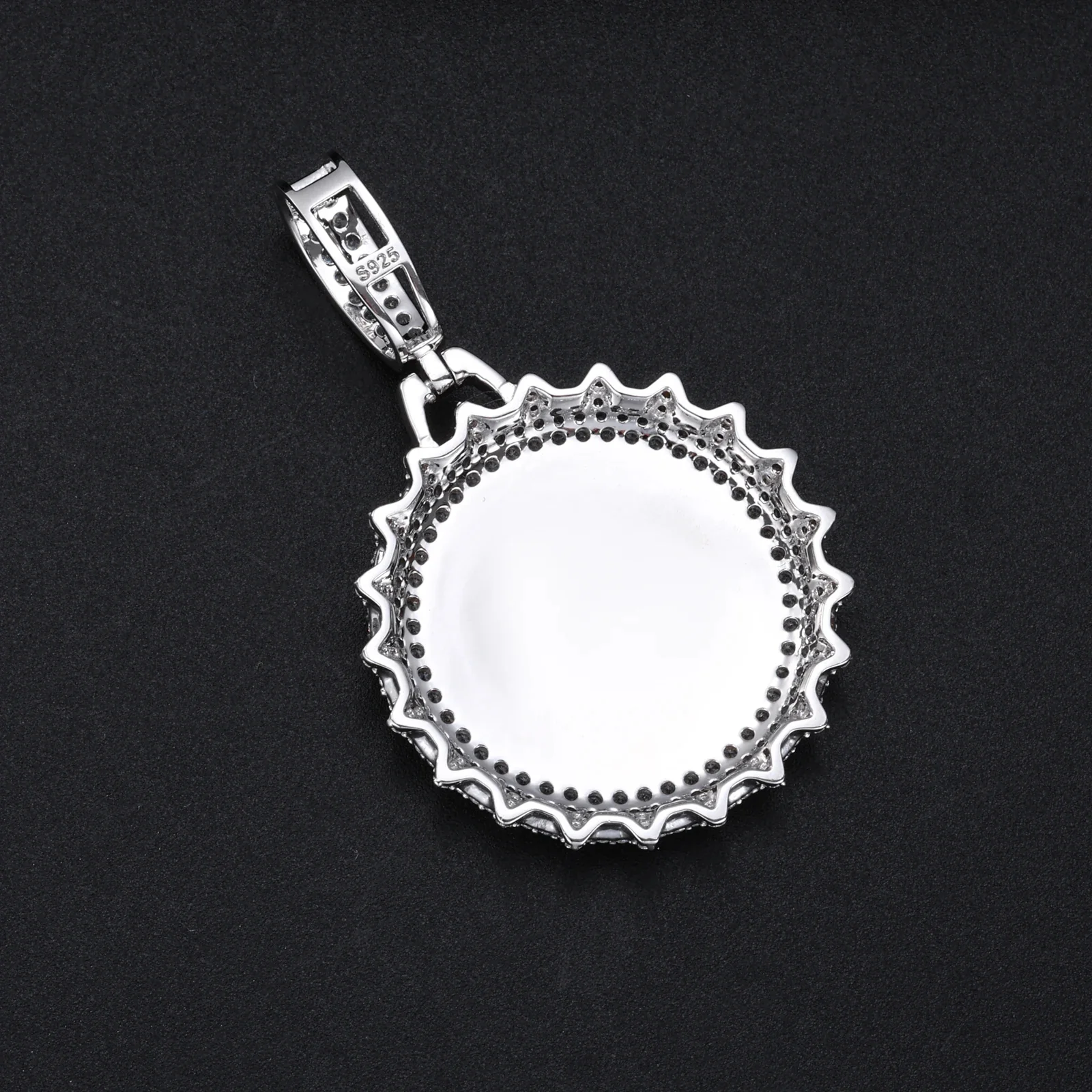 MOISSANITE BOTTLE CAP DRIP PENDANT IN STERLING SILVER - Image 6