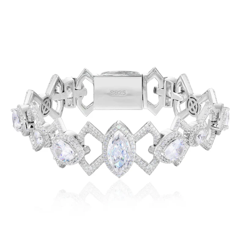 MOISSANITE BOWKNOT LINK BRACELET IN STERLING SILVER - Image 7