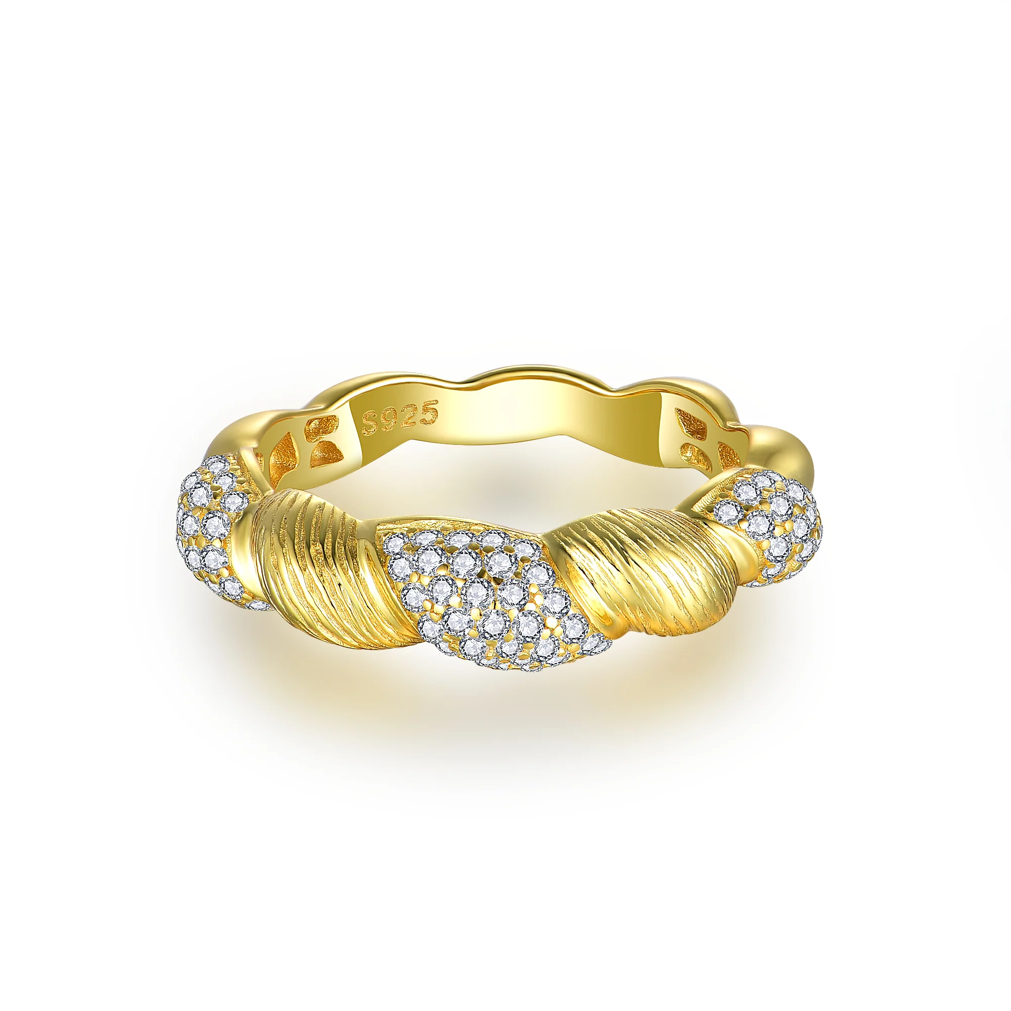 MOISSANITE BRAIDED ROPE ETERNITY BAND RING IN STERLING SILVER - Image 5