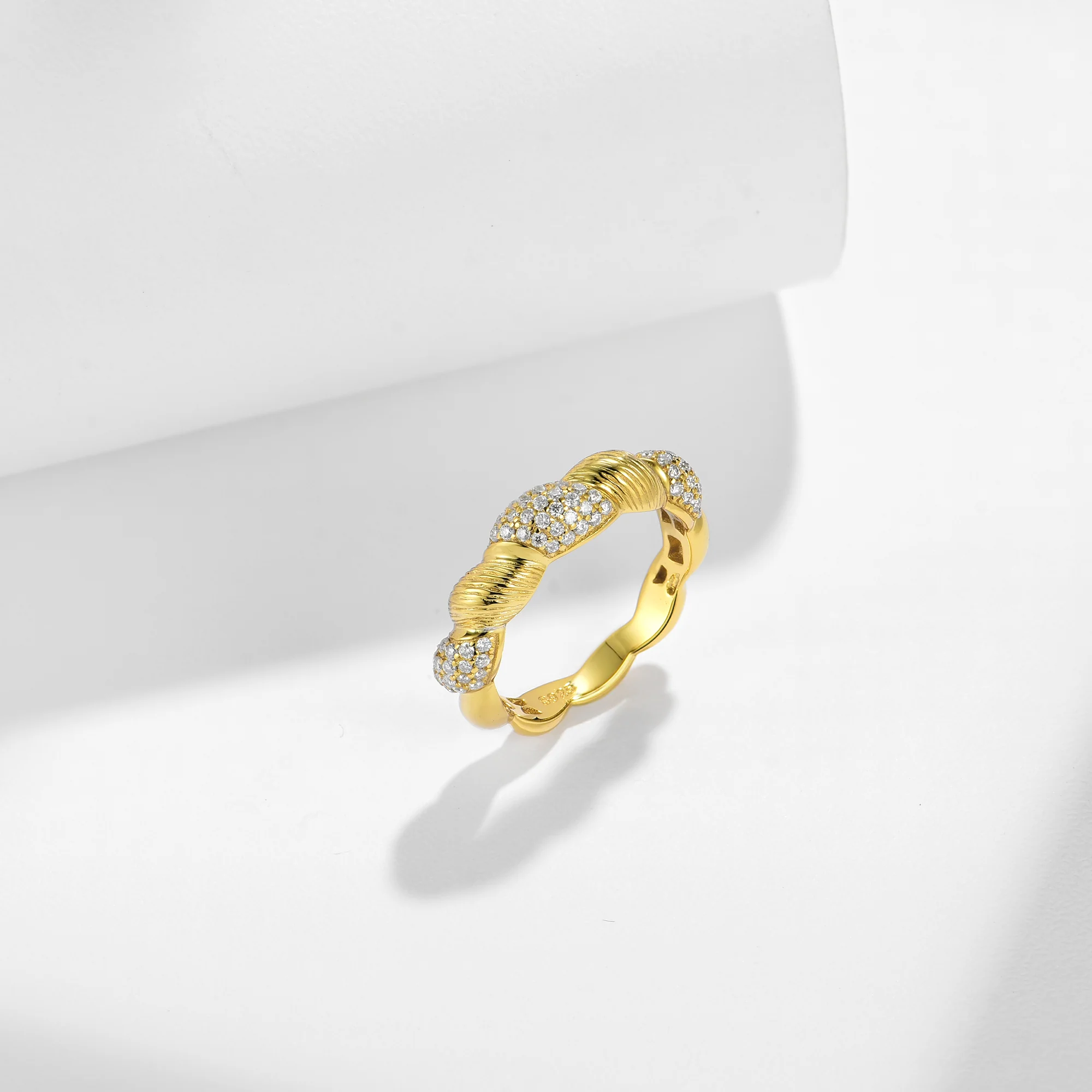 MOISSANITE BRAIDED ROPE ETERNITY BAND RING IN STERLING SILVER - Image 6
