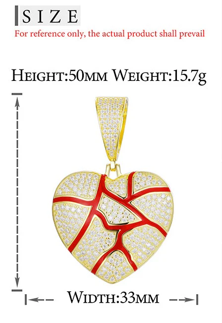 MOISSANITE BROKE HEART PENDANT NECKLACE IN STERLING SILVER - Image 8