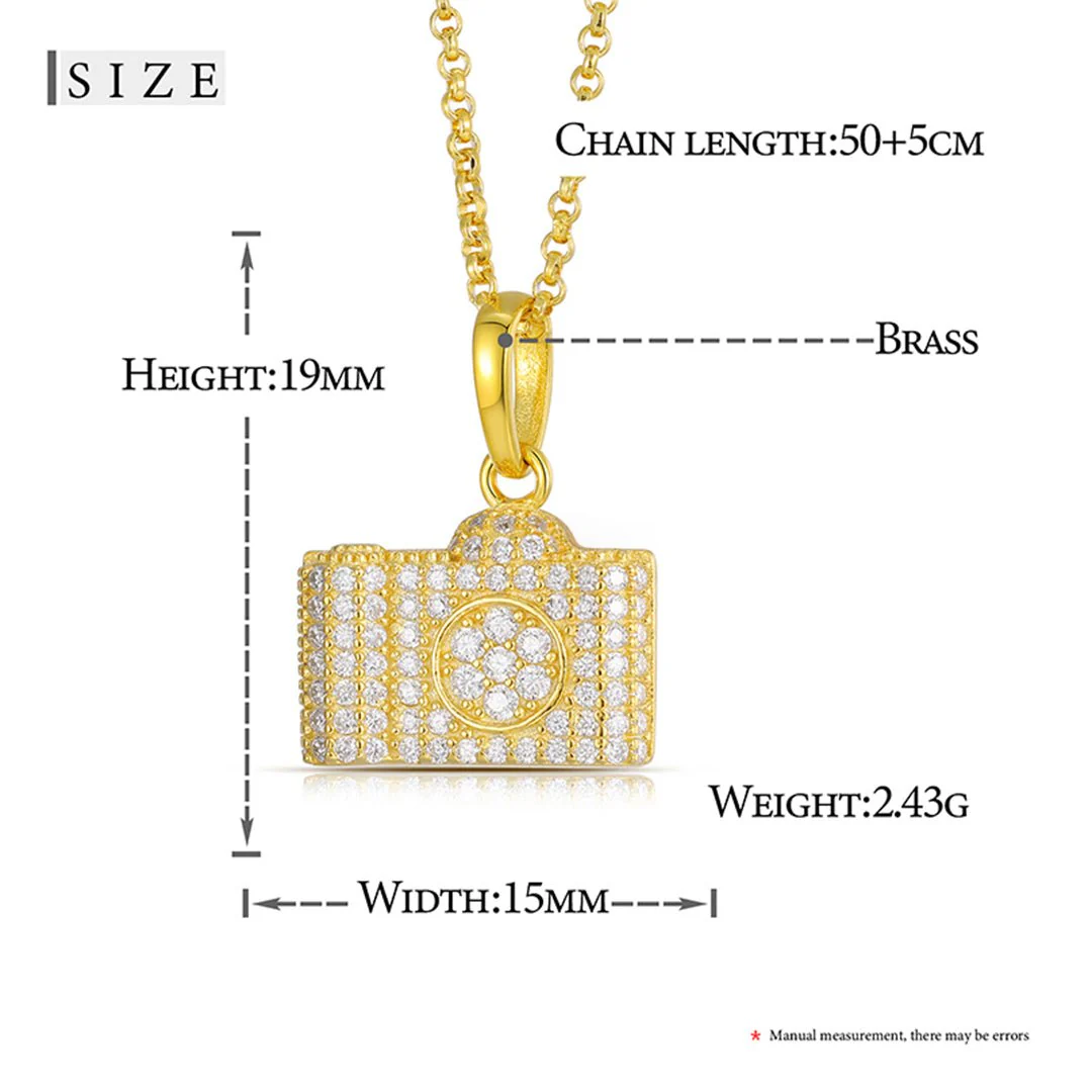 MOISSANITE CAMERA PENDANT IN STERLING SILVER - Image 6