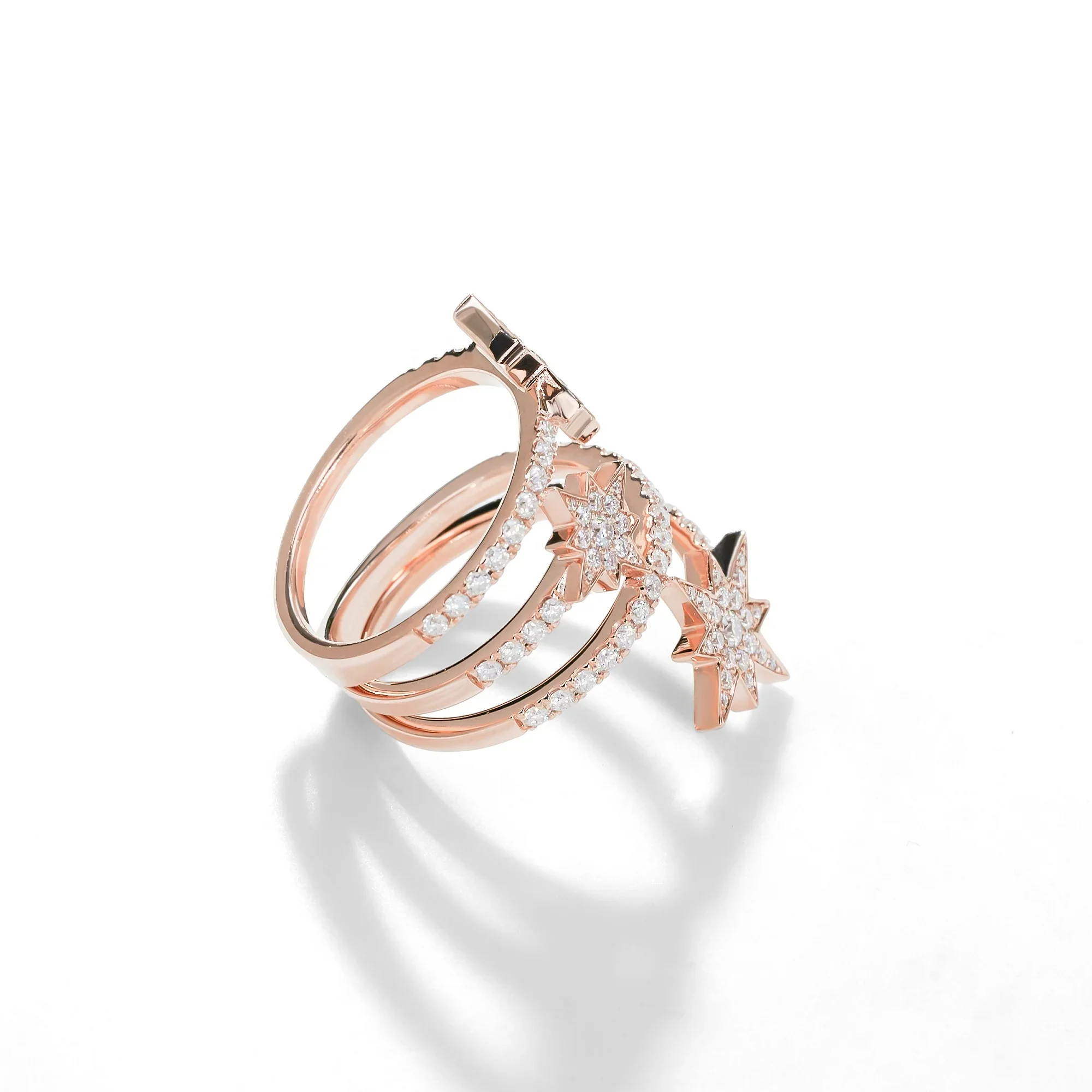 MOISSANITE CELESTIAL ORBIT RING IN SOLID GOLD - Image 2