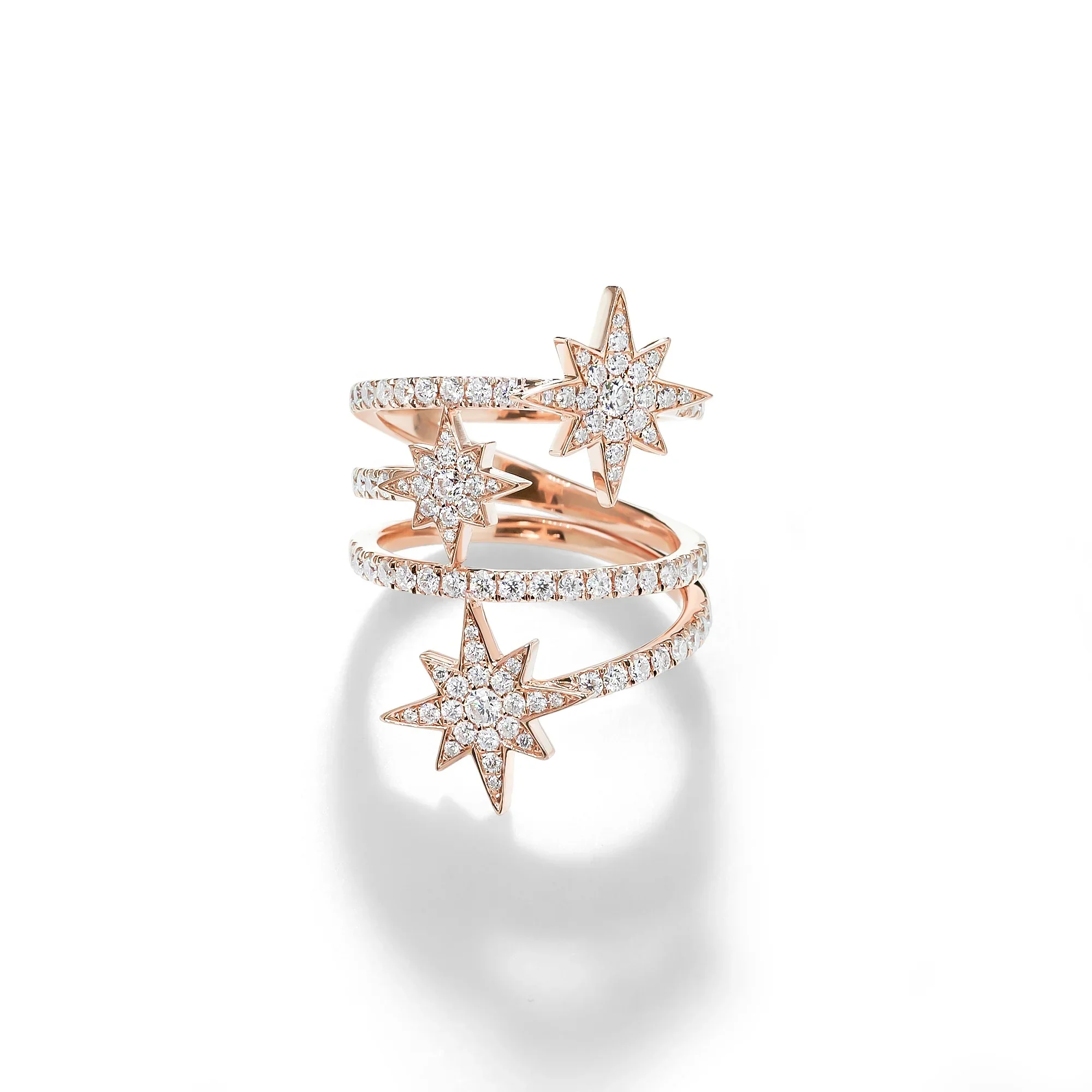 MOISSANITE CELESTIAL ORBIT RING IN SOLID GOLD - Image 3