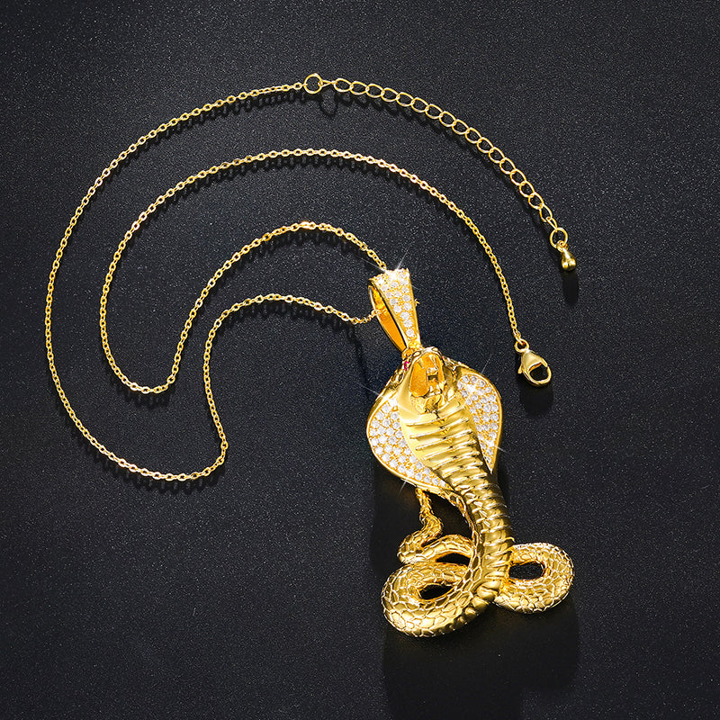 MOISSANITE COBRA PENDANT NECKLACE IN STERLING SILVER - Image 3