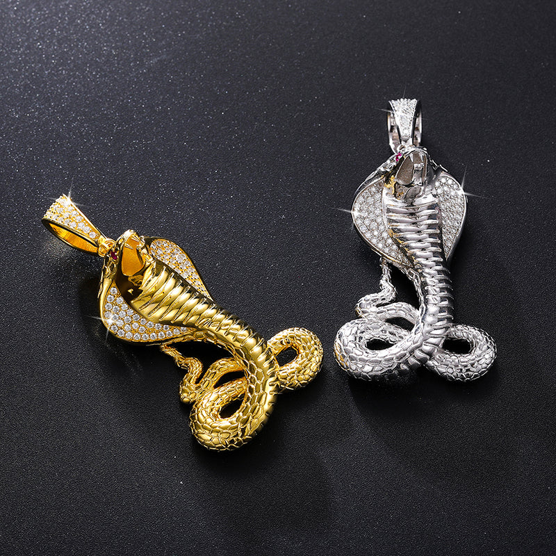 MOISSANITE COBRA PENDANT NECKLACE IN STERLING SILVER - Image 4