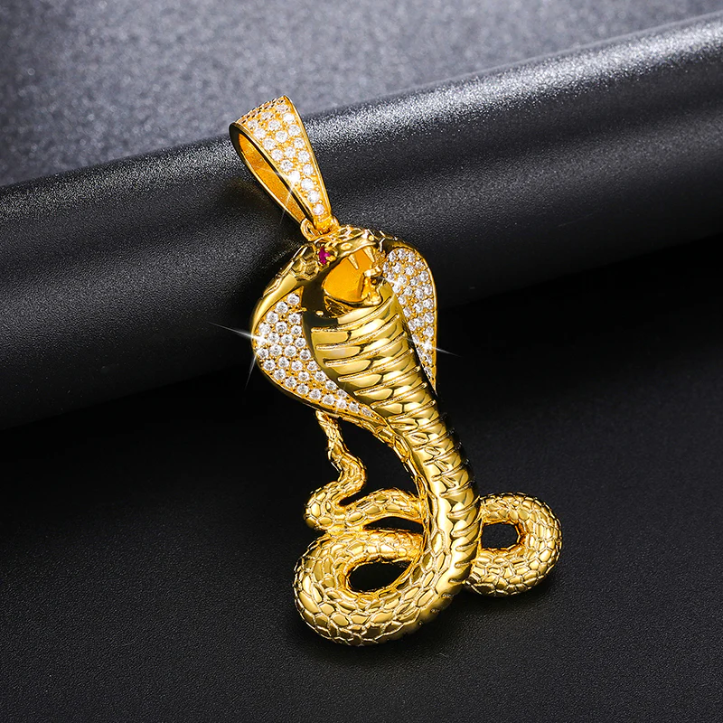 MOISSANITE COBRA PENDANT NECKLACE IN STERLING SILVER - Image 5