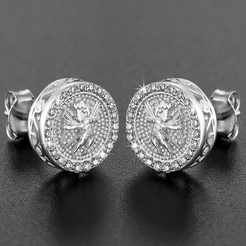 MOISSANITE CUPID STUD EARRINGS IN STERLING SILVER - Image 3