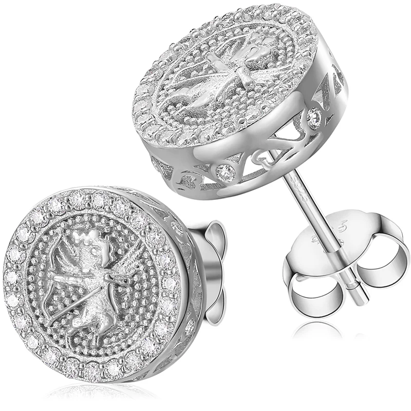 MOISSANITE CUPID STUD EARRINGS IN STERLING SILVER - Image 4