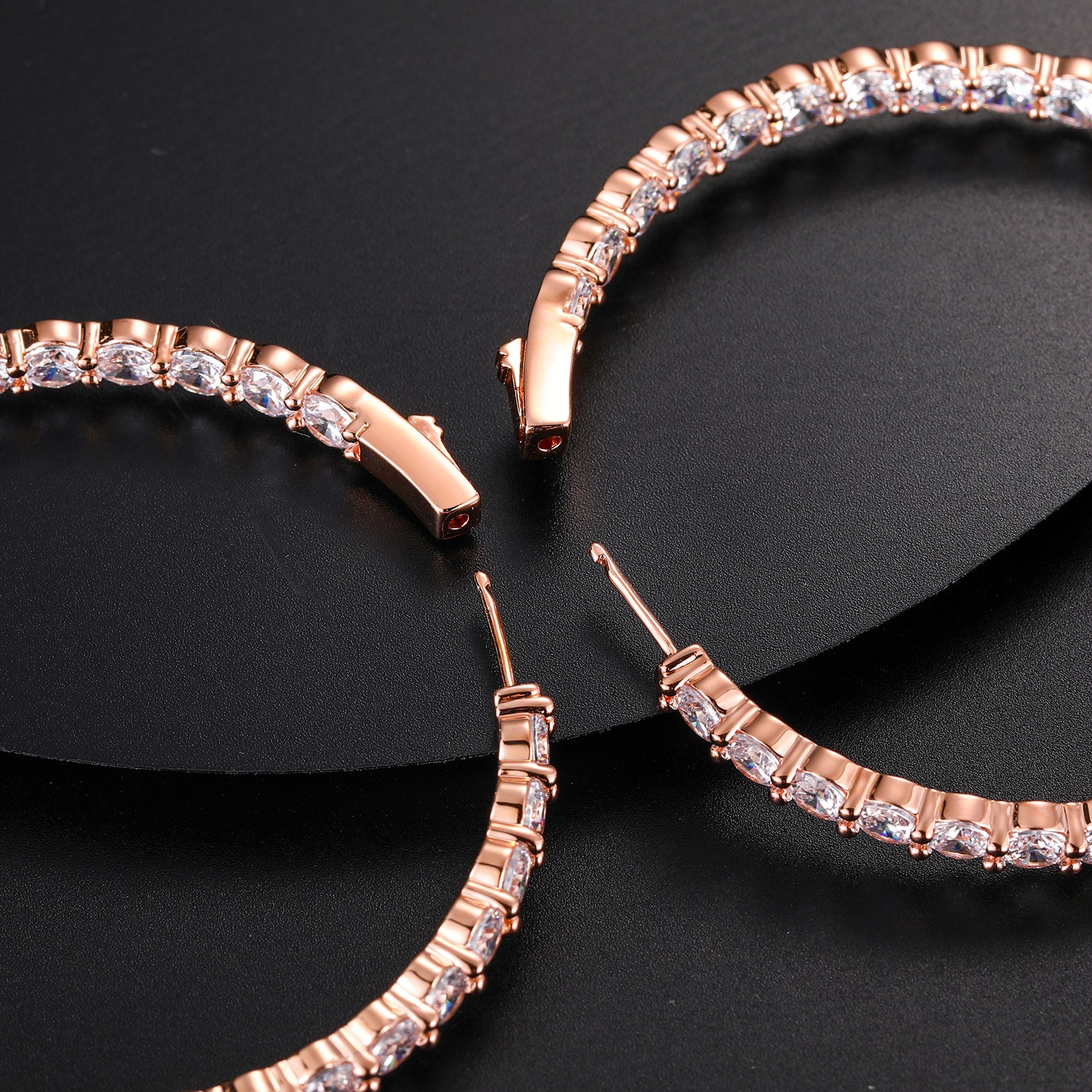 MOISSANITE DIAMOND 68MM BIG HOOP EARRINGS EARRINGS IN STERLING SILVER - Image 3