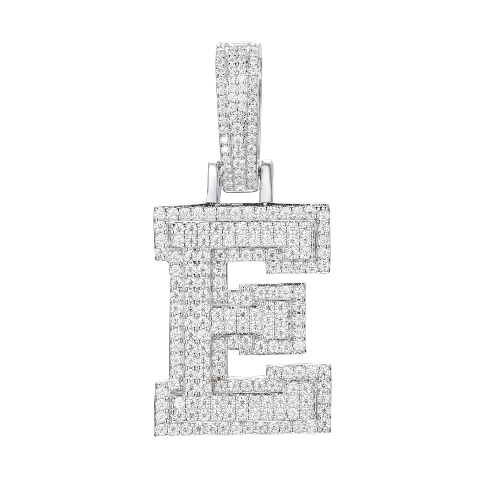 MOISSANITE DIAMOND A-Z INITIAL LETTER PENDANT IN STERLING SILVER - Image 11