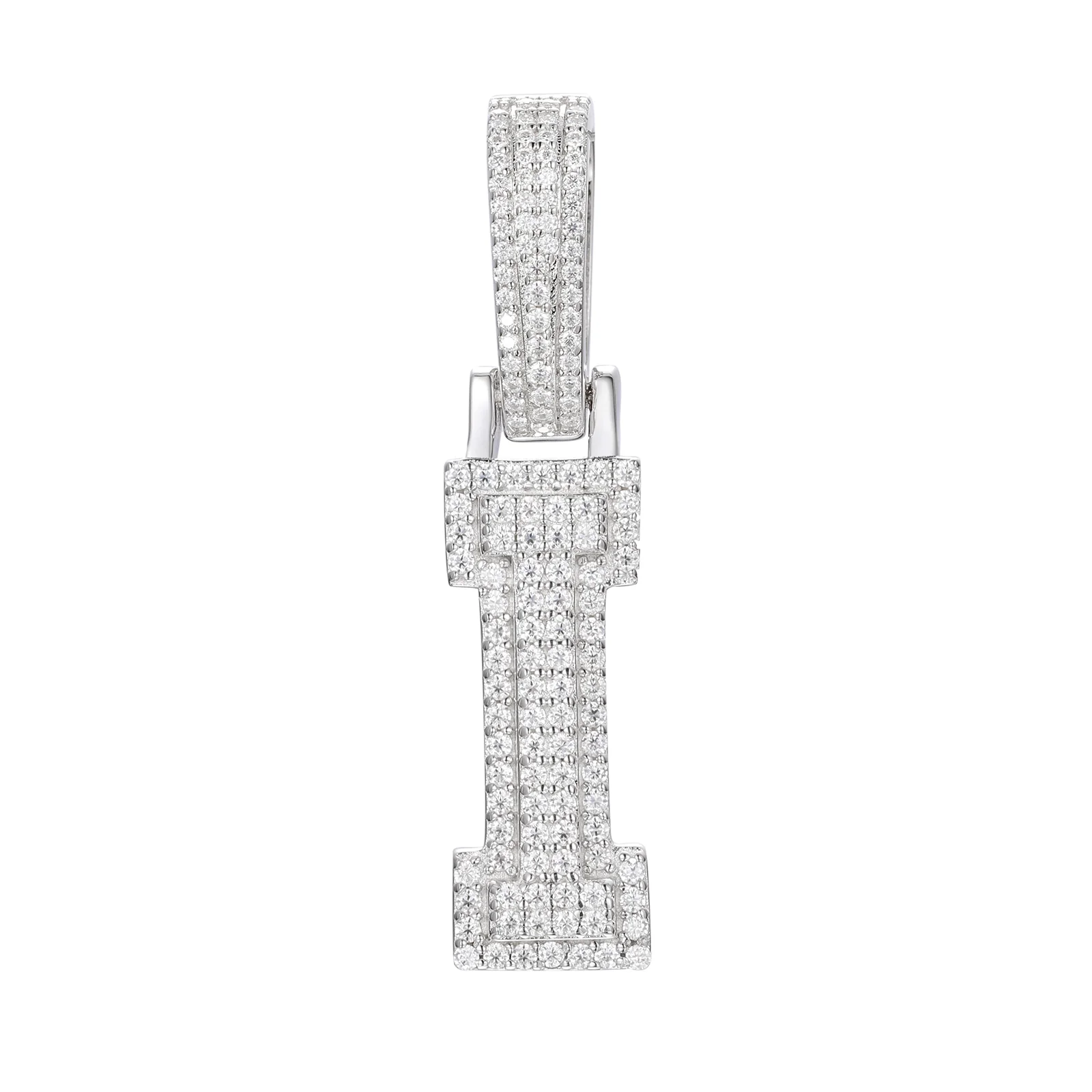 MOISSANITE DIAMOND A-Z INITIAL LETTER PENDANT IN STERLING SILVER - Image 15