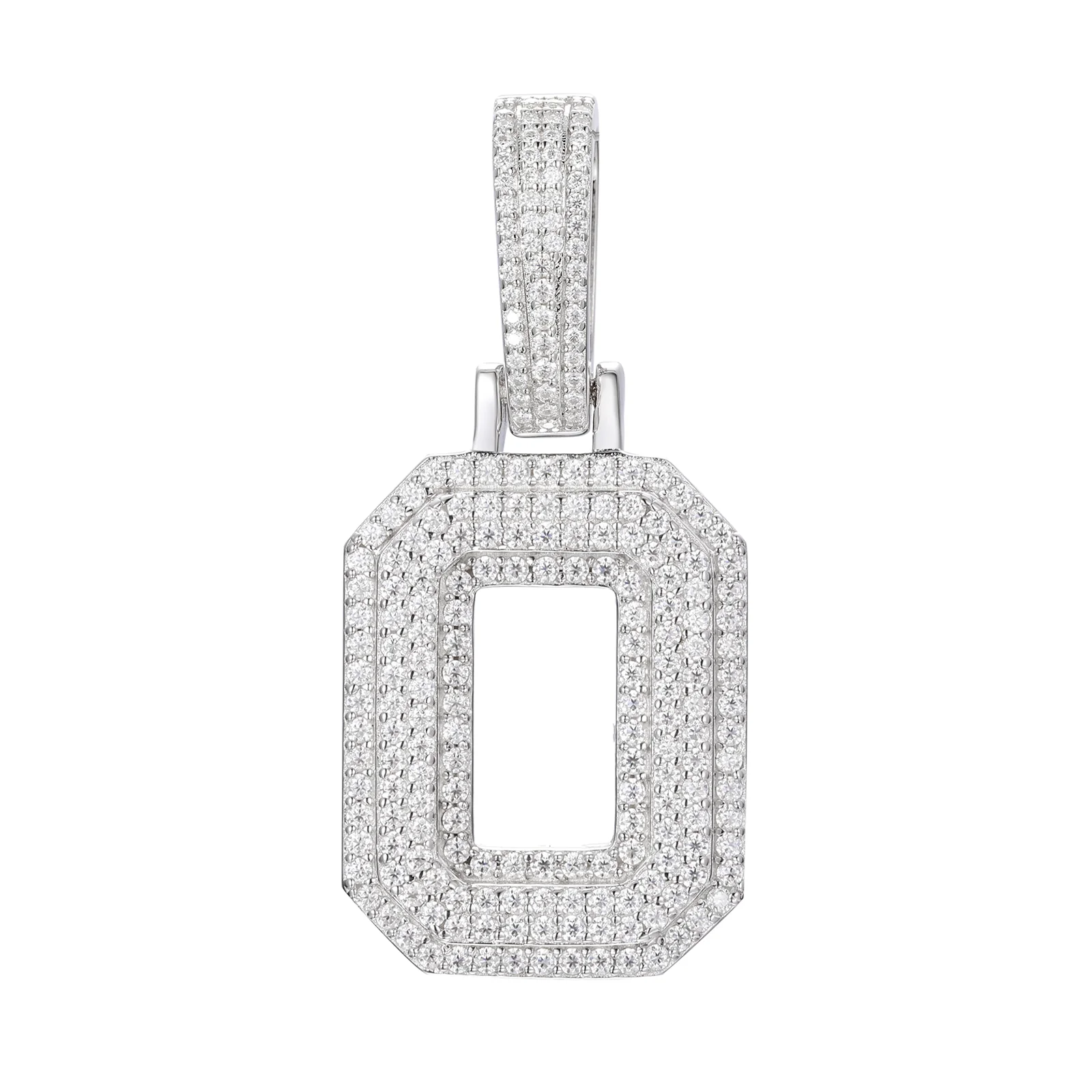 MOISSANITE DIAMOND A-Z INITIAL LETTER PENDANT IN STERLING SILVER - Image 21