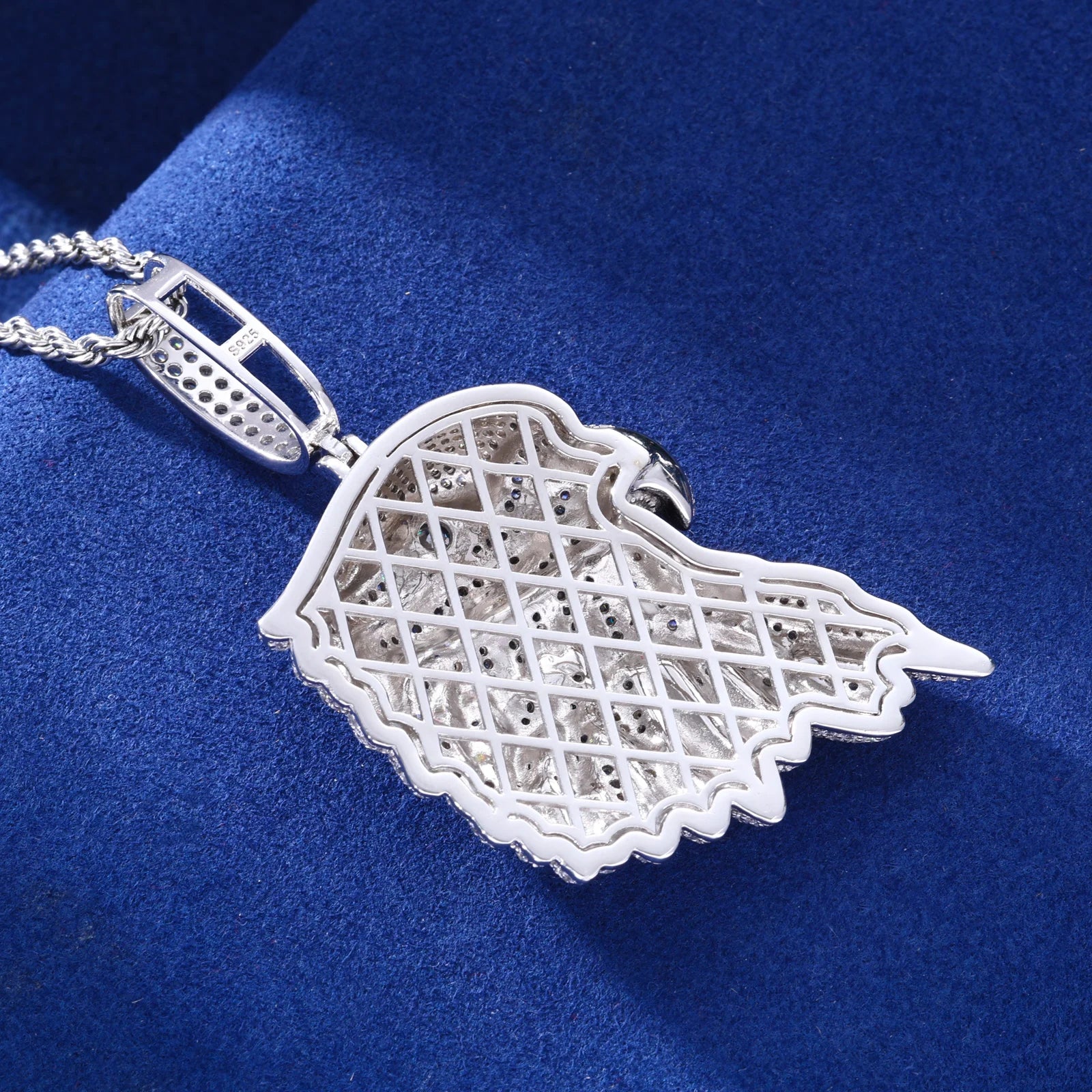 MOISSANITE DIAMOND AUREUS EAGLE PENDANT IN STERLING SILVER - Image 4