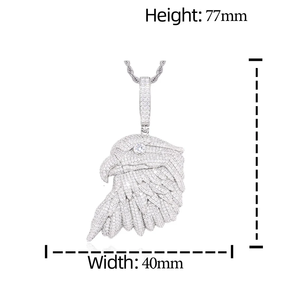 MOISSANITE DIAMOND AUREUS EAGLE PENDANT IN STERLING SILVER - Image 7