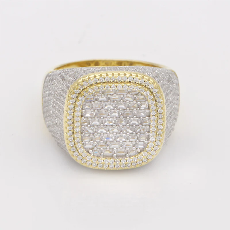 MOISSANITE DIAMOND BAGUETTE CHAMPIONSHIP RING IN STERLING SILVER - Image 4