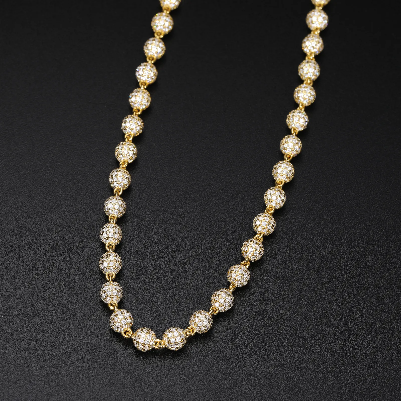MOISSANITE DIAMOND BEAD LINK BRACELET IN STERLING SILVER - Image 3