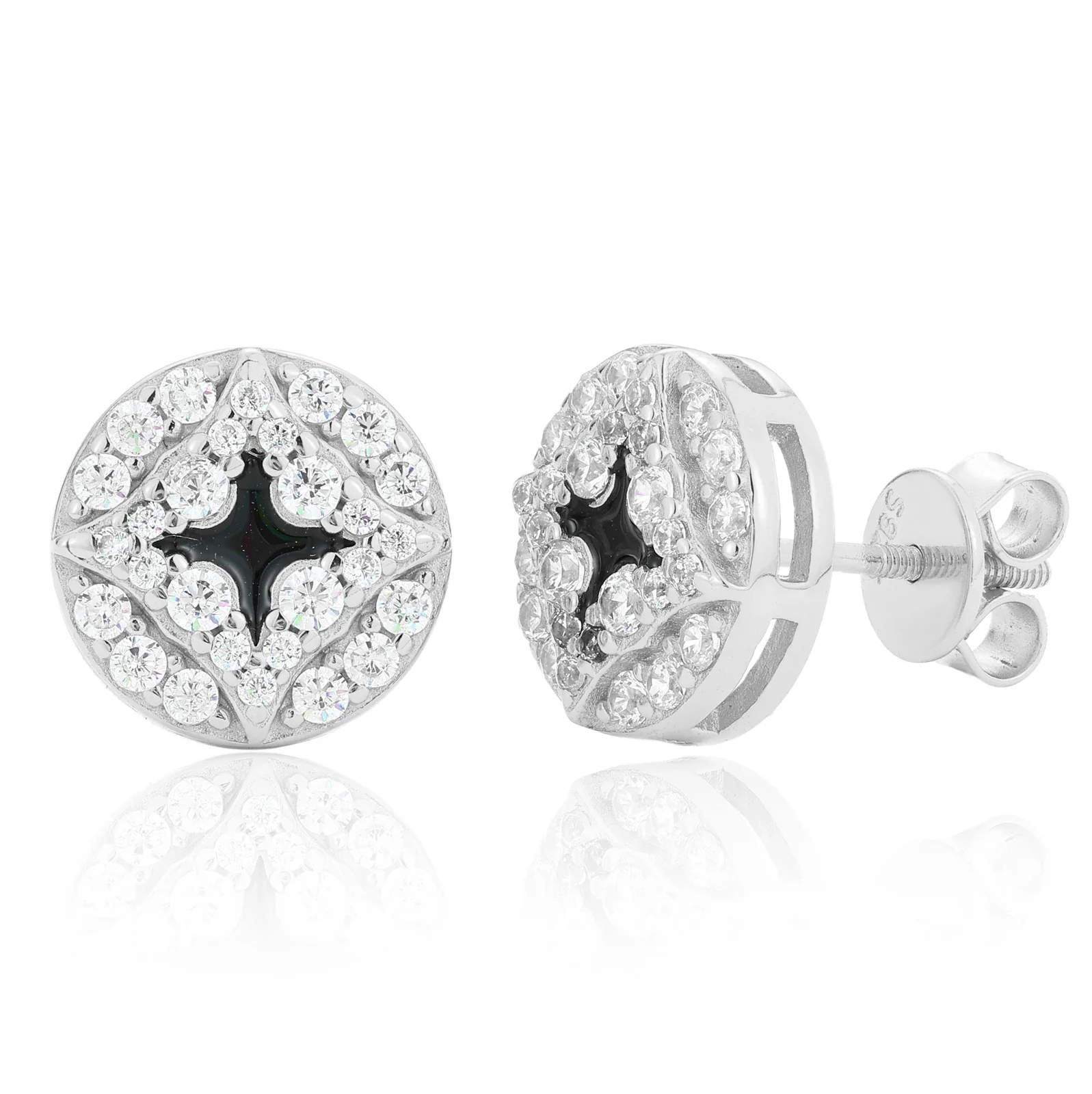 MOISSANITE DIAMOND CELESTIAL STAR STUD EARRING IN STERLING SILVER - Image 2