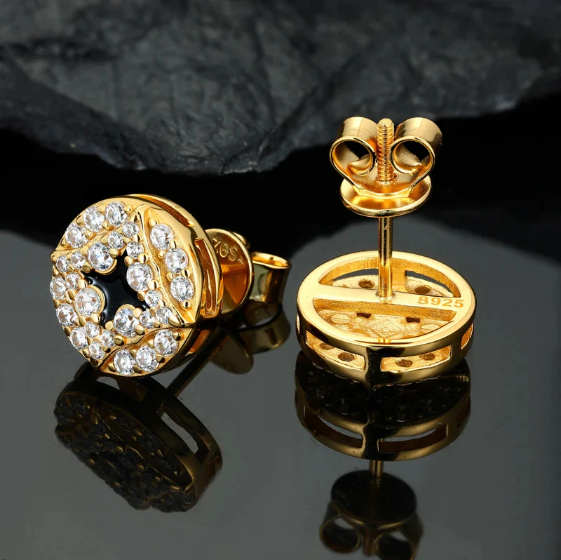 MOISSANITE DIAMOND CELESTIAL STAR STUD EARRING IN STERLING SILVER - Image 3