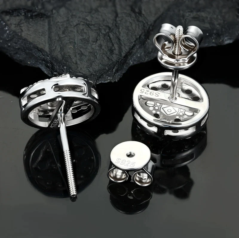 MOISSANITE DIAMOND CELESTIAL STAR STUD EARRING IN STERLING SILVER - Image 4