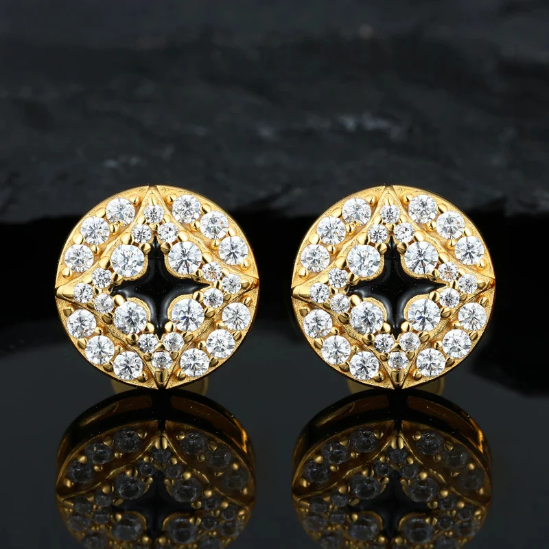 MOISSANITE DIAMOND CELESTIAL STAR STUD EARRING IN STERLING SILVER - Image 7