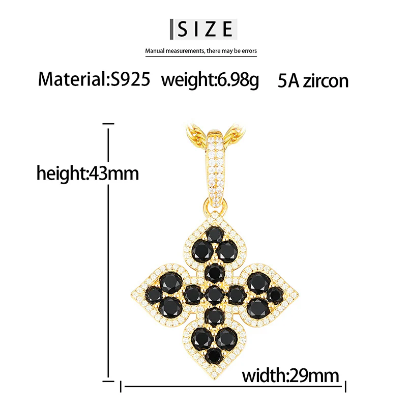 MOISSANITE DIAMOND CHARM FOUR LEAF CLOVER PENDANT IN STERLING SILVER - Image 5