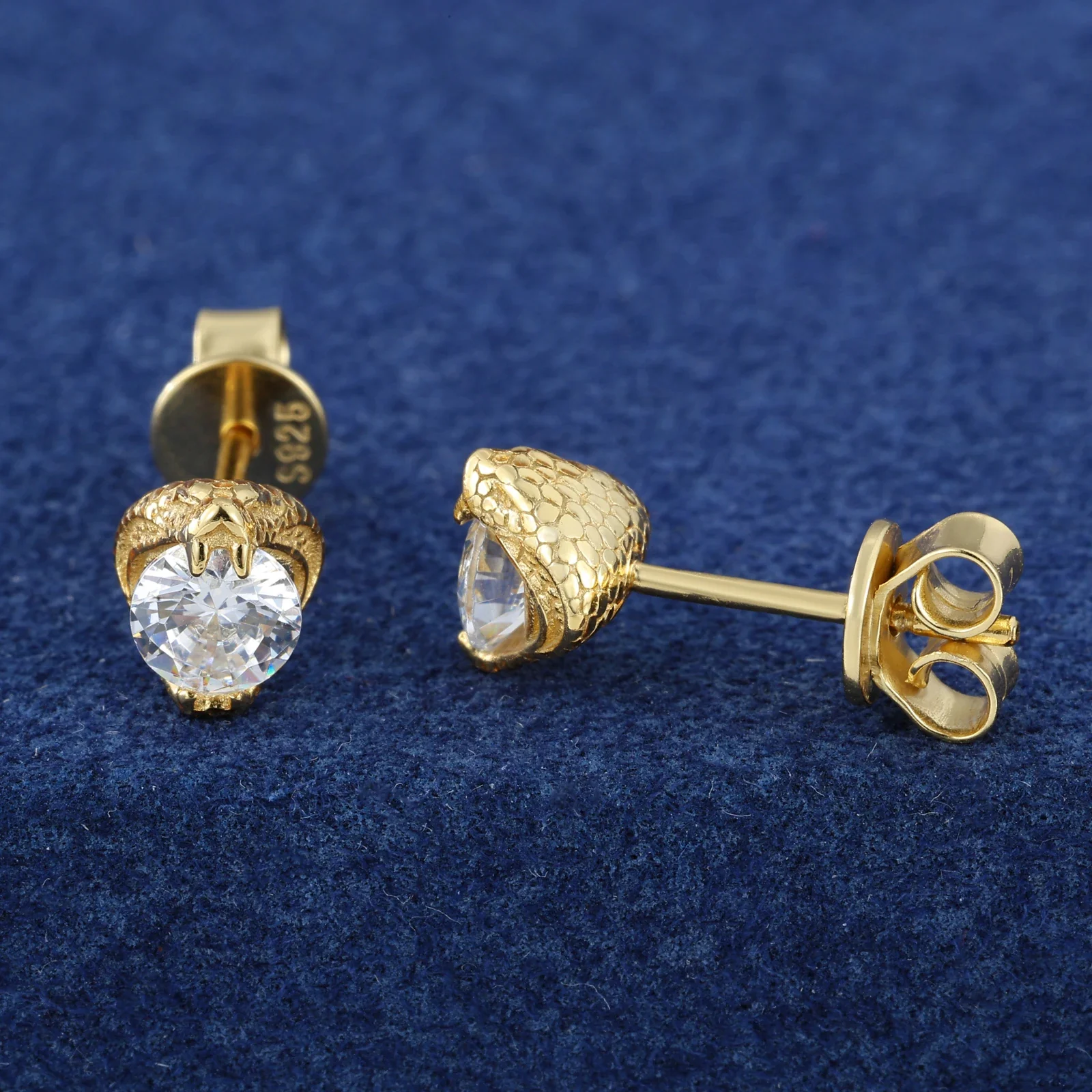 MOISSANITE DIAMOND COBRA EARRINGS IN STERLING SILVER - Image 4