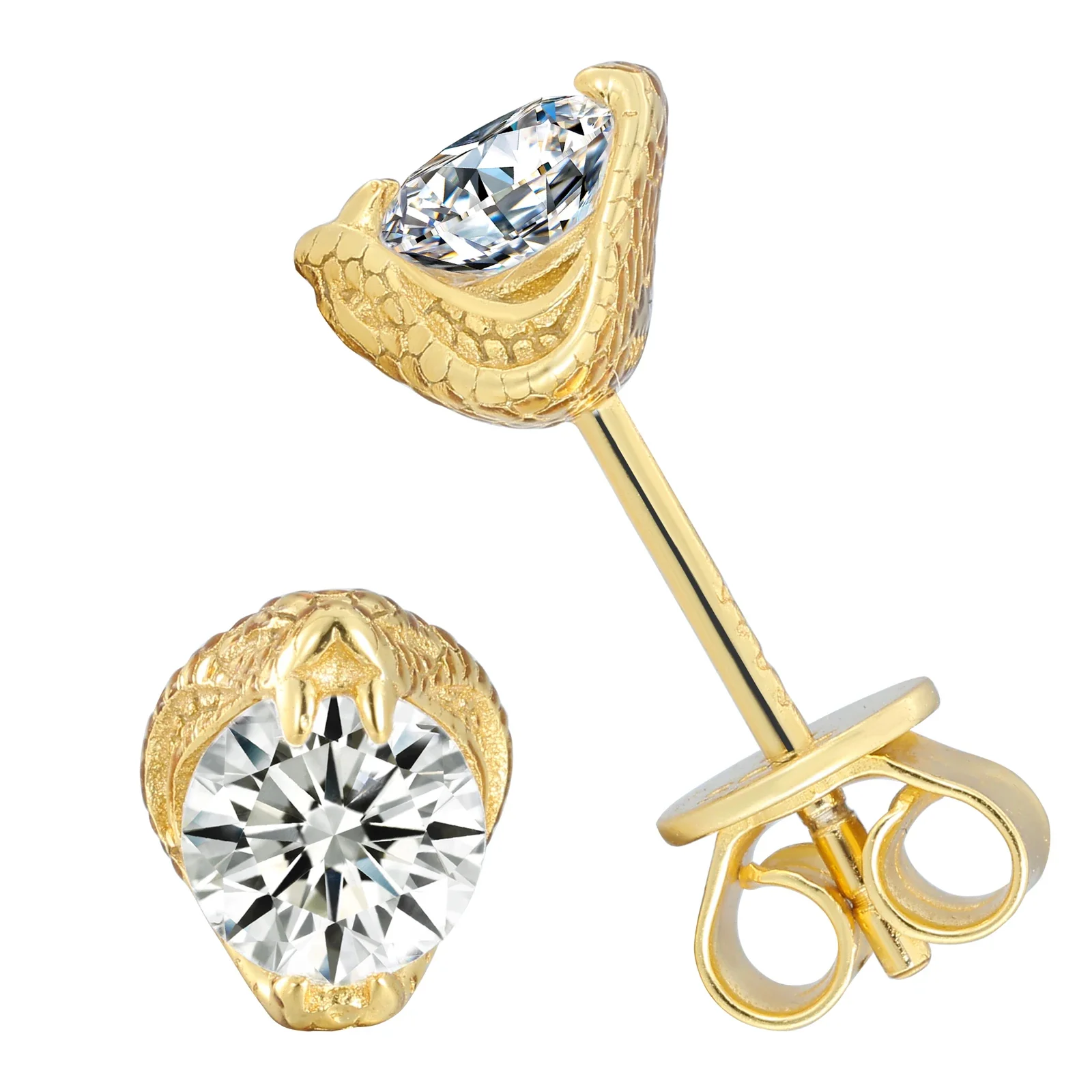 MOISSANITE DIAMOND COBRA EARRINGS IN STERLING SILVER - Image 5