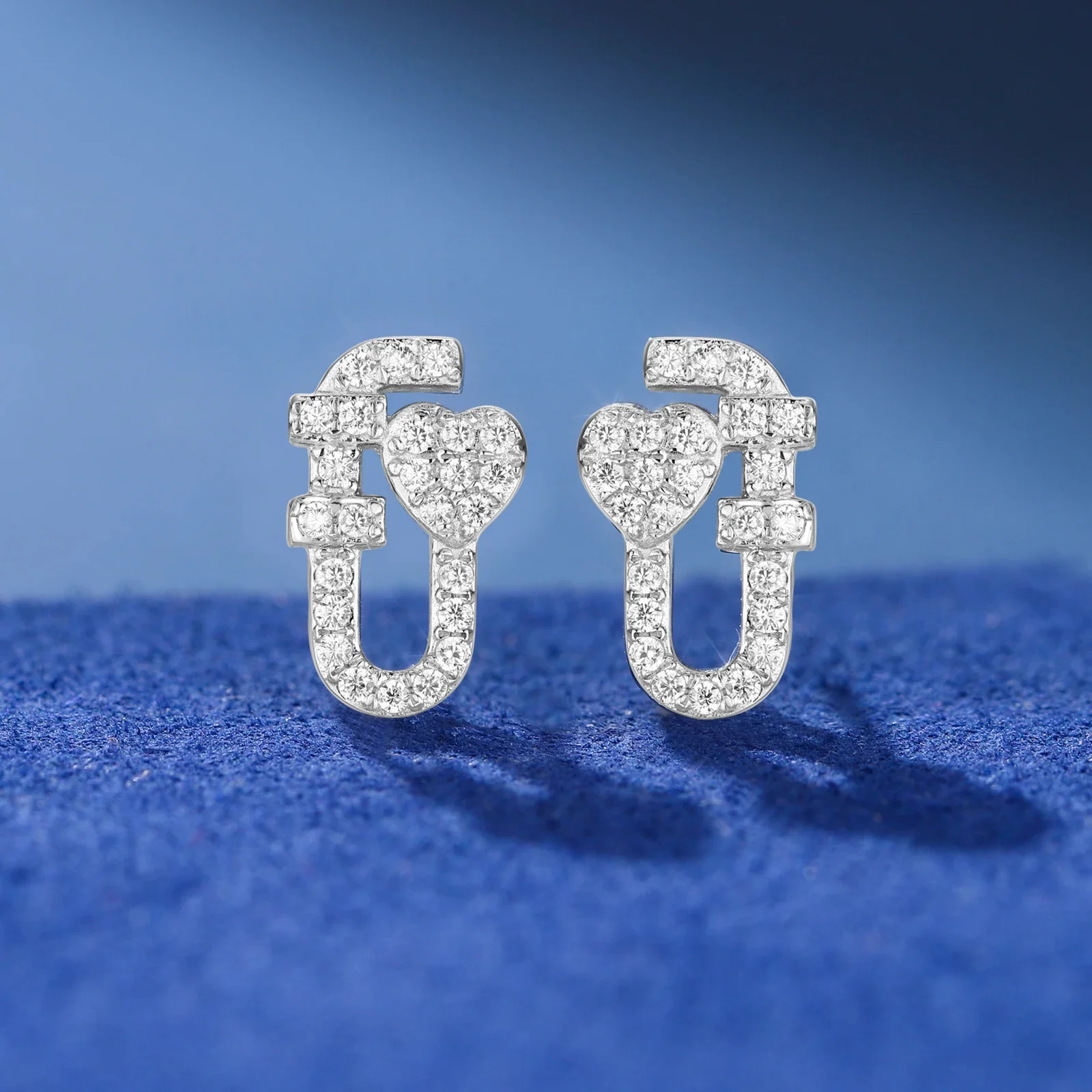 MOISSANITE DIAMOND COUPLE DROP EARRINGS IN STERLING SILVER - Image 2