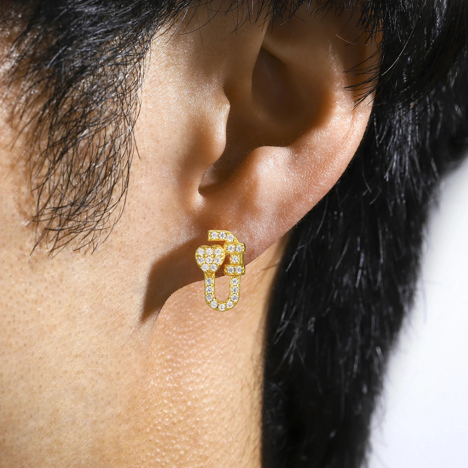 MOISSANITE DIAMOND COUPLE DROP EARRINGS IN STERLING SILVER - Image 3
