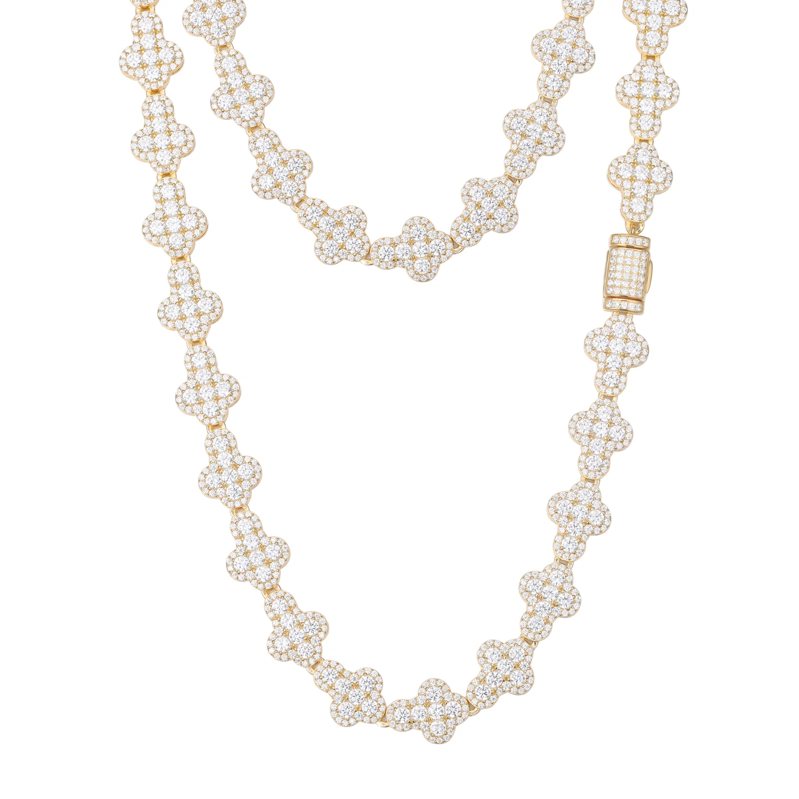 MOISSANITE DIAMOND CROSS LINK NECKLACE OR BRACELET IN STERLING SILVER - Image 6
