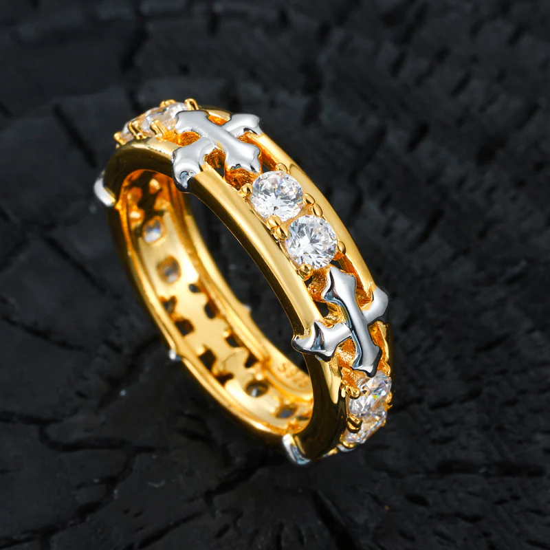 MOISSANITE DIAMOND CROSS RING IN STERLING SILVER - Image 2