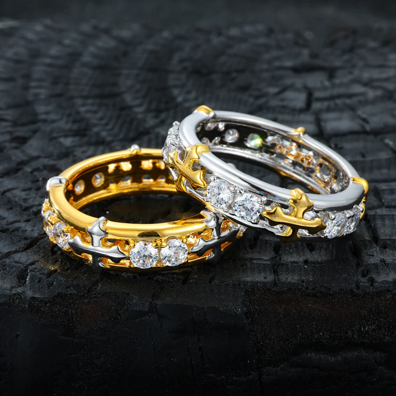 MOISSANITE DIAMOND CROSS RING IN STERLING SILVER - Image 3