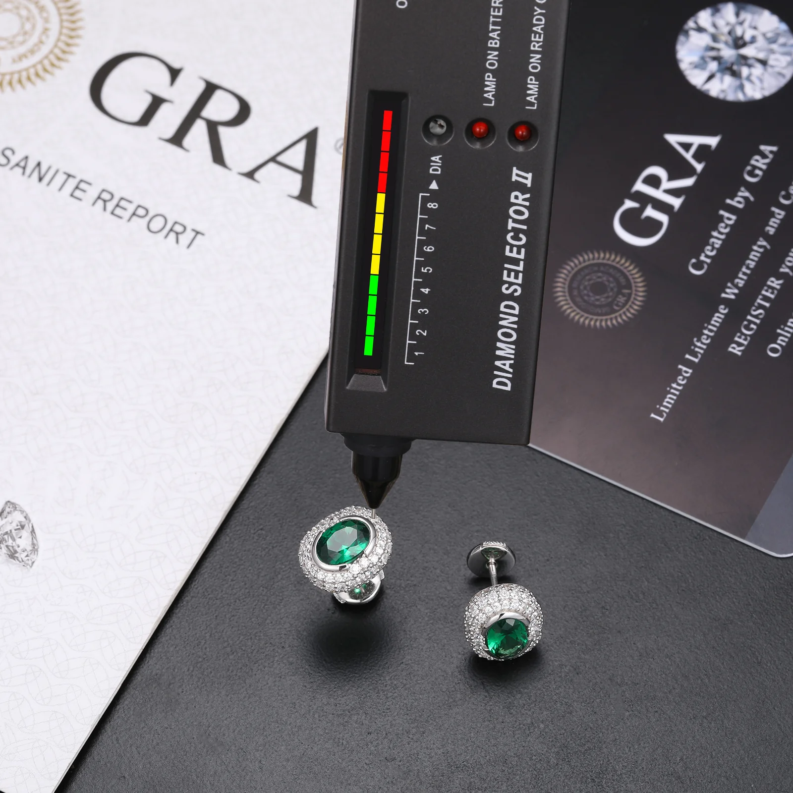 MOISSANITE DIAMOND OVAL CUT CZ STUD EARRINGS IN STERLING SILVER - Image 6