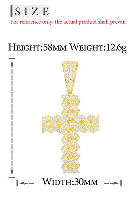 MOISSANITE DIAMOND CUBAN CROSS PENDANT IN STERLING SILVER - Image 8