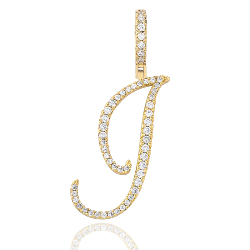 MOISSANITE DIAMOND CURSIVE INITIAL LETTER CHARM PENDANT NECKLACE IN STERLING SILVER - Image 17