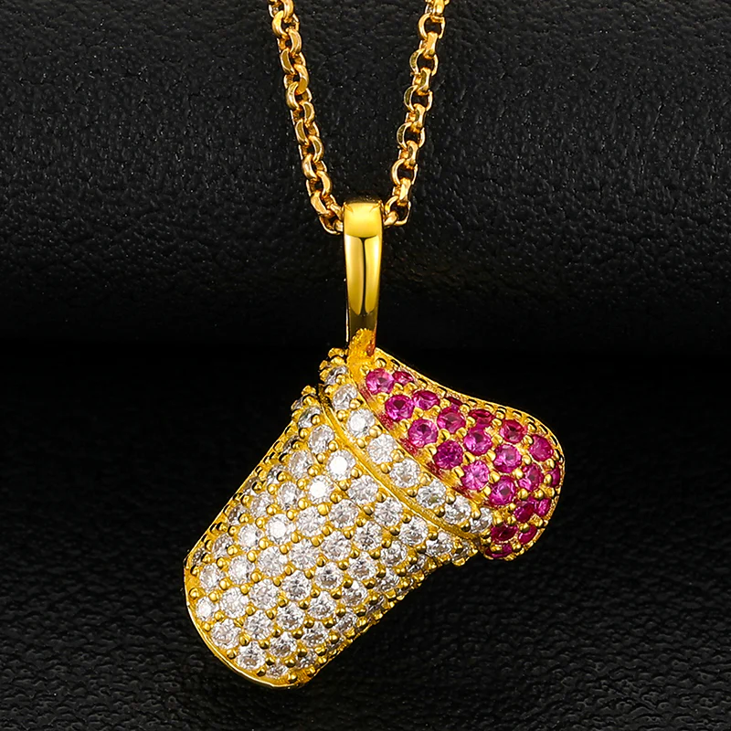 MOISSANITE DIAMOND CUTE CUP CAKE PENDANT NECKLACE IN STERLING SILVER - Image 5
