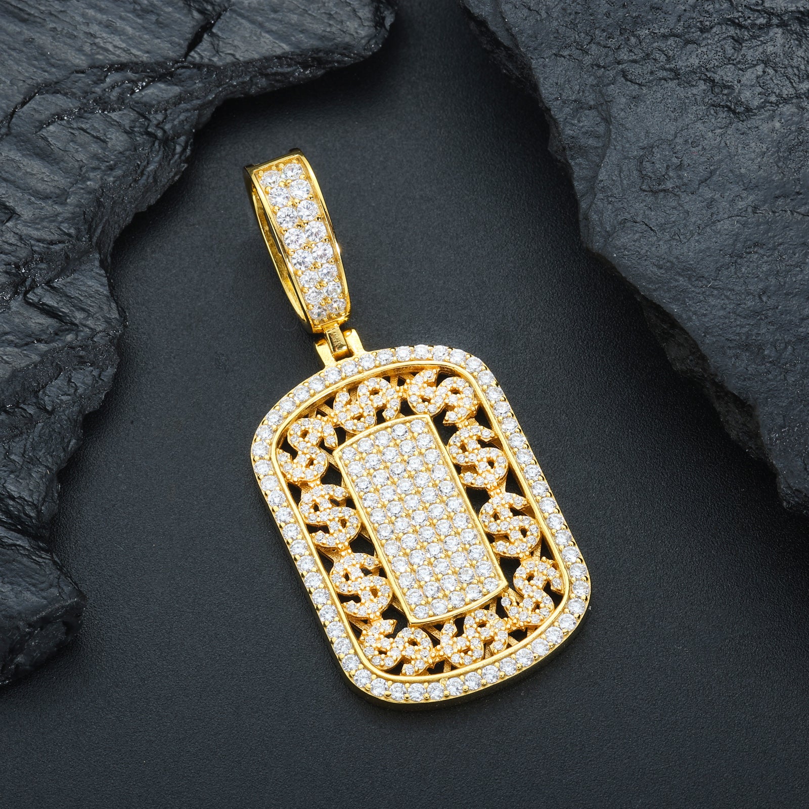 MOISSANITE DIAMOND DOLLAR TAG PENDANT IN STERLING SILVER - Image 3