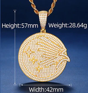 MOISSANITE DIAMOND DOVE COIN PENDANT IN STERLING SILVER - Image 8