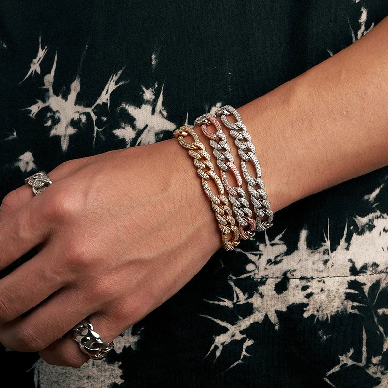 MOISSANITE DIAMOND DUAL TONE CUBAN LINK BRACELET IN STERLING SILVER - Image 5